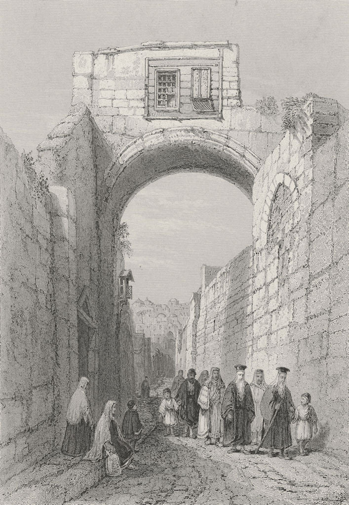 ISRAEL. Arch, Via Dolorosa-Bartlett 1847 old antique vintage print picture